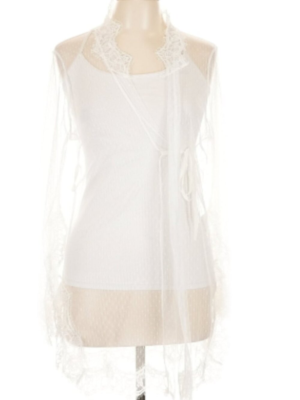 Sheer Coverup with Lace detail sz L